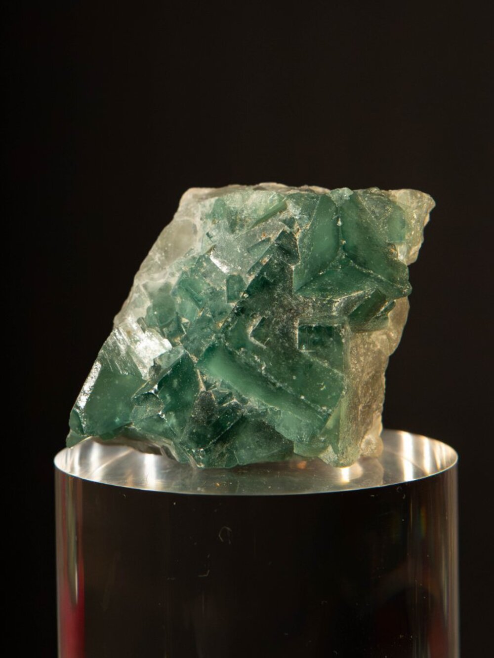 Boho Raw Green Fluorite Crystal Cubic Cluster White Matrix Specimen